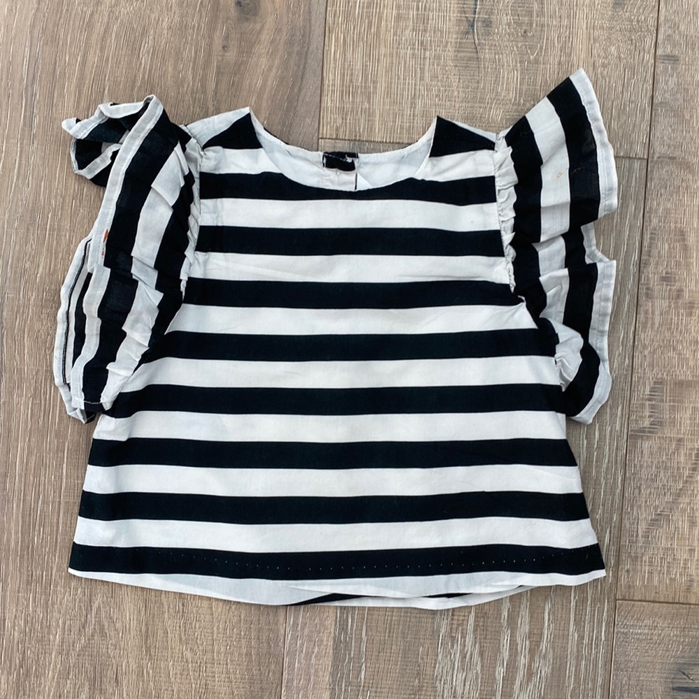 Size 3 - Janie and Jack black and white striped top